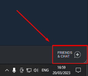 Friends and chat button